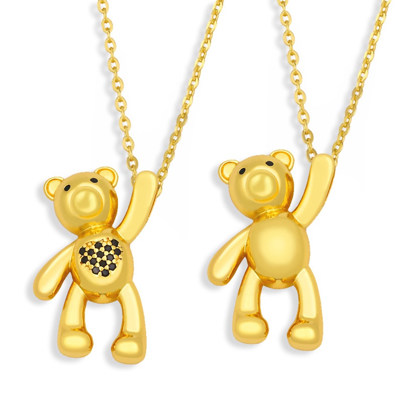 Fashion love bear diamond pendant necklace