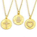 Fashion coin cross diamond pendant necklacepicture12