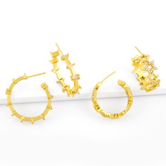 simple trendy five-pointed star C-shaped earrings