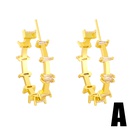 simple trendy fivepointed star Cshaped earringspicture10