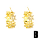 simple trendy fivepointed star Cshaped earringspicture11