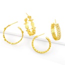 creative eyes smiley palm leaves Cshaped zircon earringspicture9