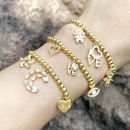 Fashion Letter Eyes Round Beads Copper Plated Elastic Braceletpicture9
