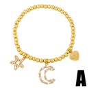 Fashion Letter Eyes Round Beads Copper Plated Elastic Braceletpicture10