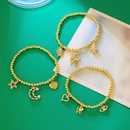 Fashion Letter Eyes Round Beads Copper Plated Elastic Braceletpicture13