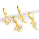 Korean fashion personality simple bee parrot zircon earringspicture9