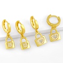 simple niche fashion heart lock earringspicture9
