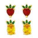 cute fruit pineapple strawberry  diamond earringspicture9
