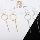 retro simple style geometric round vertical strip long earrings wholesalepicture15