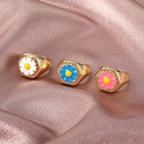 fashion geometric flower multicolor heart ring wholesalepicture13