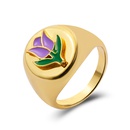 fashion geometric flower multicolor heart ring wholesalepicture15