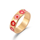 simple carved flower heart alloy ring wholesalepicture15