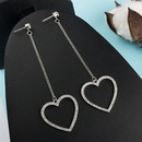 fashion full diamond heartshaped long tassel earrings wholesalepicture12