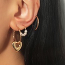 retro metal pearl heart shape earrings threepiece setpicture7