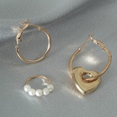 retro metal pearl heart shape earrings threepiece setpicture9