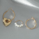 retro metal pearl heart shape earrings threepiece setpicture10