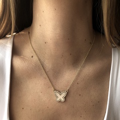 fashion letter X diamond-studded necklace