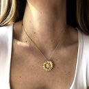 Fashion diamondstudded flower geometric necklacepicture13