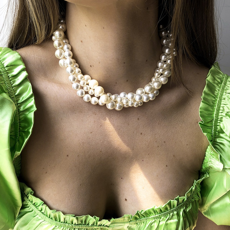 fashion simple multilayer pearl necklace