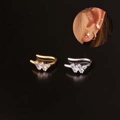 fashion simple single inlaid zircon copper earrings