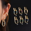 Bohemian style colorful zircon geometric metal texture goldplated earringspicture11