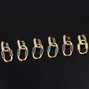 Bohemian style colorful zircon geometric metal texture goldplated earringspicture12
