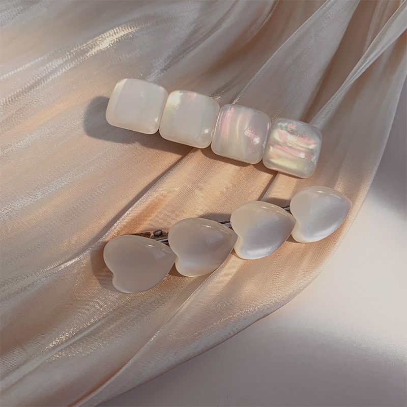 fashion imitation opal geometric white hairpin