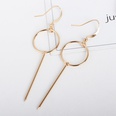 retro simple style geometric round vertical strip long earrings wholesalepicture21
