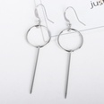 retro simple style geometric round vertical strip long earrings wholesalepicture22