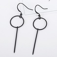 retro simple style geometric round vertical strip long earrings wholesalepicture20