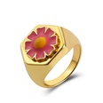 fashion geometric flower multicolor heart ring wholesalepicture19