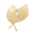 fashion imitation pearl geometric leaf broochpicture17
