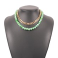 fashion geometric alloy bead double layer necklacepicture17