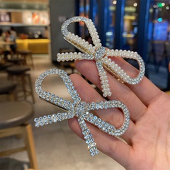 Korean style simple Imitation pearl bow hairpin