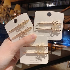 Korean style simple bow key cross heart hairpin