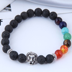 Retro lion head stone bracelet