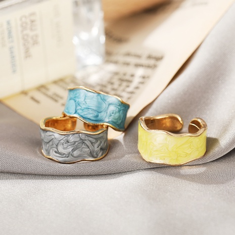 fashion new enamel drip glaze geometric alloy ring's discount tags