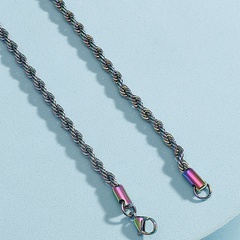 fashion titanium steel colorful coarse twist chain necklace
