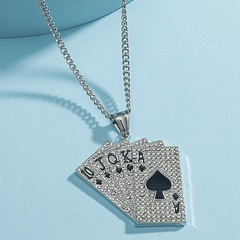 Diamond Spades A Straight Flush Playing Card Pendant Necklace