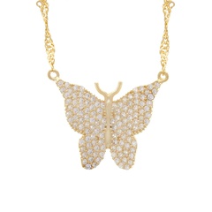 fashion butterfly pendant micro-embellished necklace