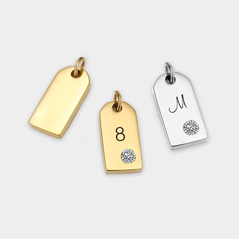 Simple Stainless Steel Diamond Geometric Pendant's discount tags