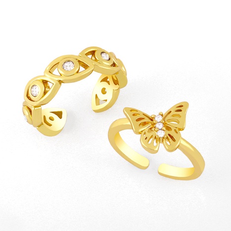 anillo de mariposa con ojo de diamante simple's discount tags