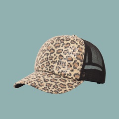 Korean style fashion sunshade sequins leopard net cap