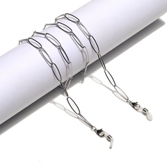 Simple oval stainless steel glasses chain