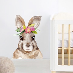 nouveau lapin de dessin animé portant une couronne stickers muraux décoratifs