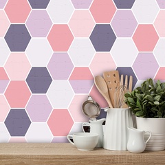 simple pink lattice decoration wall stickers