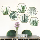 Neue tropische Grnpflanzen flacher sechseckiger Fotorahmen dekorativer Wandaufkleberpicture12