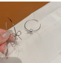 simple new geometric bows big circle earrings wholesale