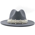 fashion elegant pearl big brim woolen hatpicture56