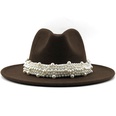 fashion elegant pearl big brim woolen hatpicture64